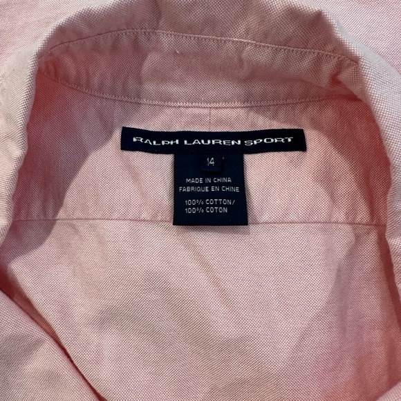 Ralph Lauren Sport Lt Pink Sleeveless Shirt Top Blouse Womens Size L - Picture 5 of 8